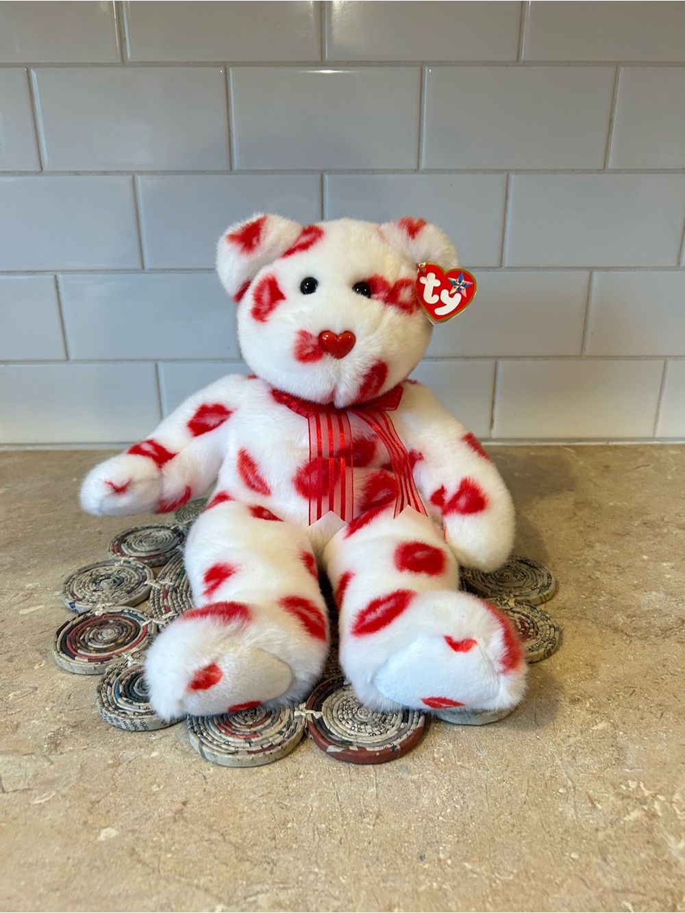 Ty Smooch the Bear, a Valentine's Day themed plush collectible Gift able NWOT